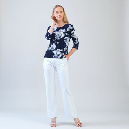 Clara Sunwoo Value - Scoop Neck Half Sleeve Top - Peony Blossom