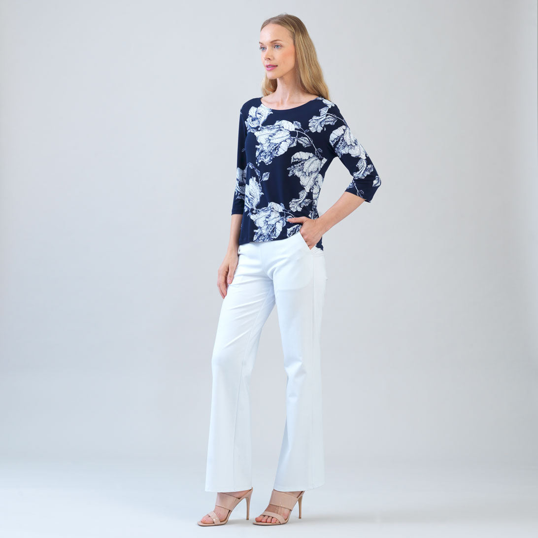 Clara Sunwoo Value - Scoop Neck Half Sleeve Top - Peony Blossom