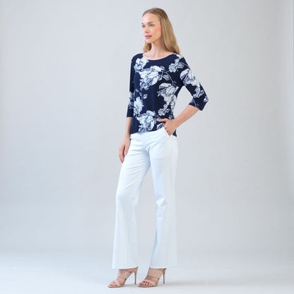 Clara Sunwoo Value - Scoop Neck Half Sleeve Top - Peony Blossom