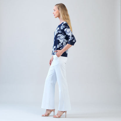 Clara Sunwoo Value - Scoop Neck Half Sleeve Top - Peony Blossom