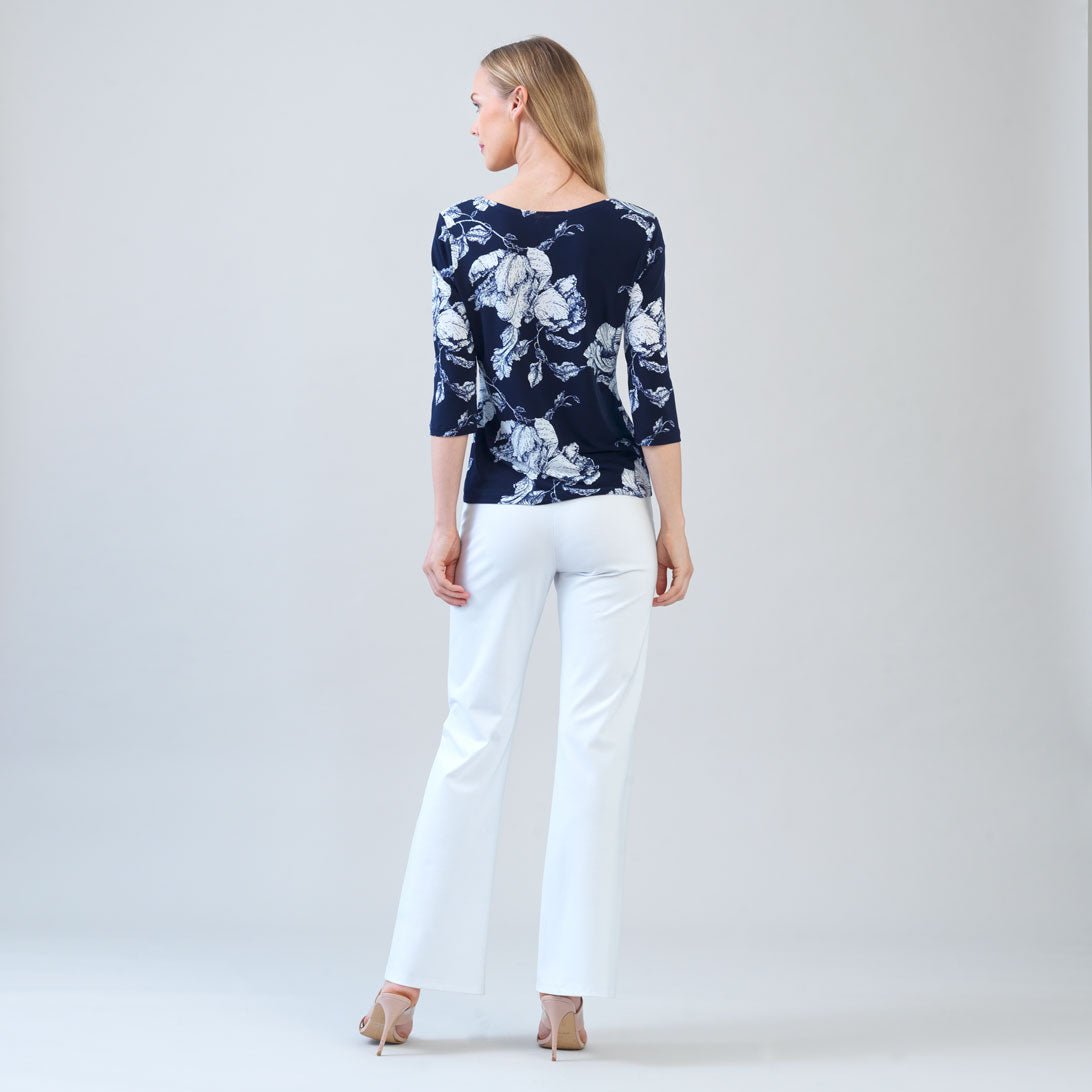 Clara Sunwoo Value - Scoop Neck Half Sleeve Top - Peony Blossom