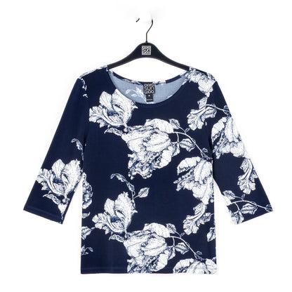 Clara Sunwoo Value - Scoop Neck Half Sleeve Top - Peony Blossom