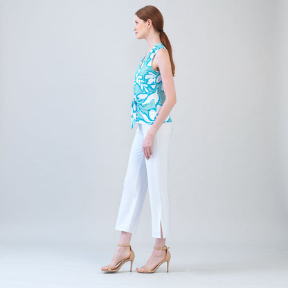 Clara Sunwoo Exclusive - Sleeveless V-Neck Center Front Tie Top - Paradise Petal - Limited Sizes