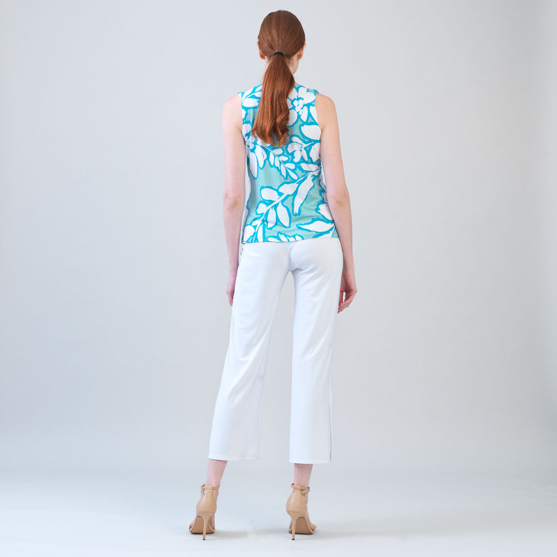 Clara Sunwoo Exclusive - Sleeveless V-Neck Center Front Tie Top - Paradise Petal - Limited Sizes