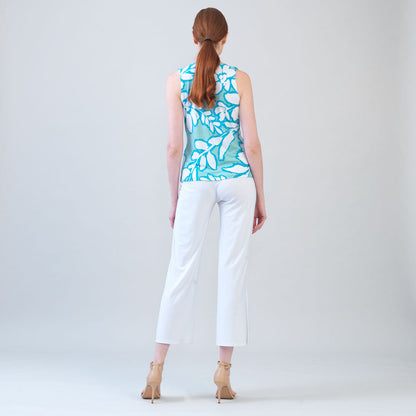 Clara Sunwoo Exclusive - Sleeveless V-Neck Center Front Tie Top - Paradise Petal - Limited Sizes