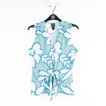 Clara Sunwoo Exclusive - Sleeveless V-Neck Center Front Tie Top - Paradise Petal - Limited Sizes