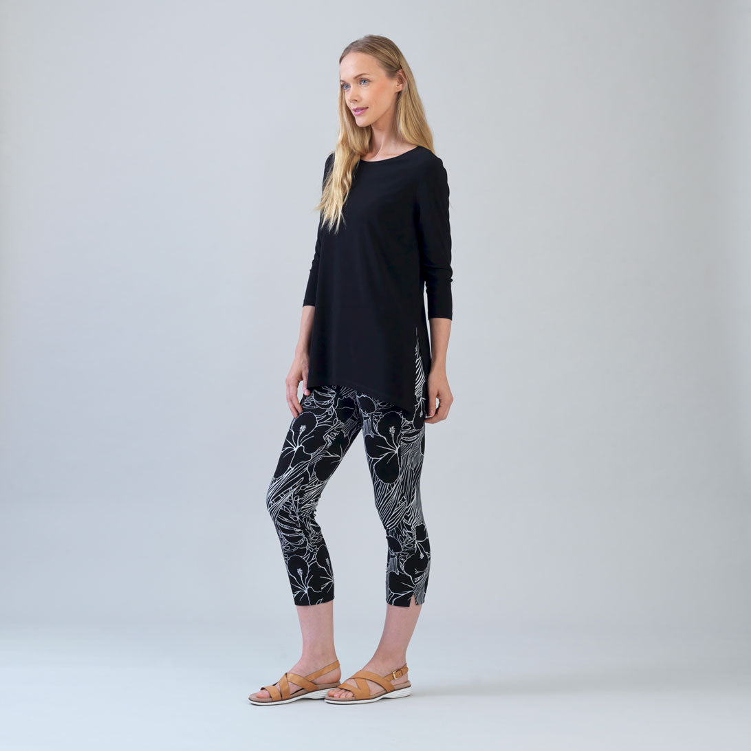 Clara Sunwoo Recommended - Crepe Knit - Signature Pull-On Capri - Orchid Sketch - Final Sale