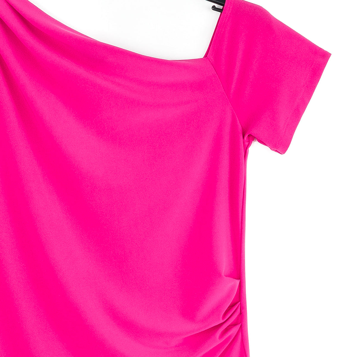 Clara Sunwoo Value - Angular Drape Neck Off Shoulder Top - Hot Pink - Final Sale