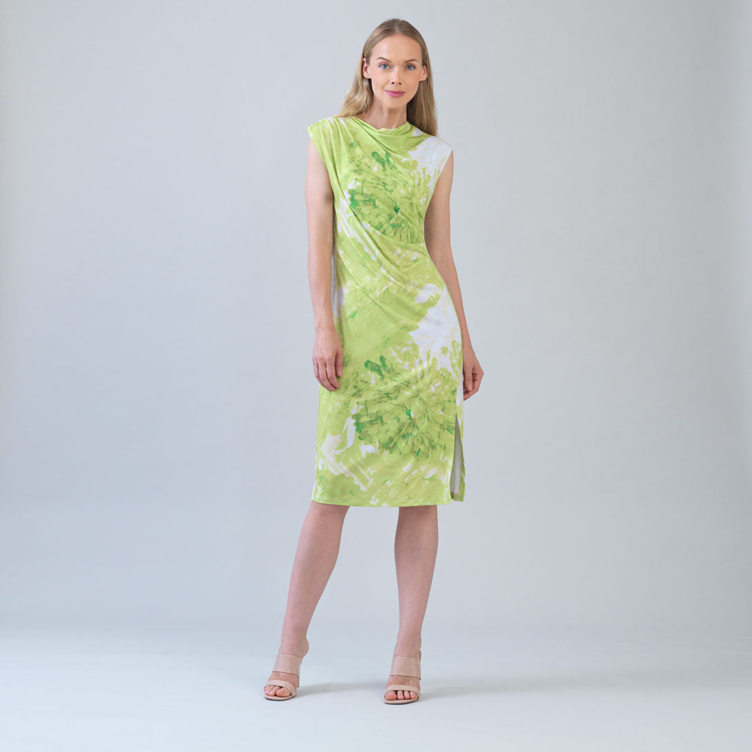 Clara Sunwoo Premium - Signature Side Slit Midi Dress - Floral Citrus - Final Sale
