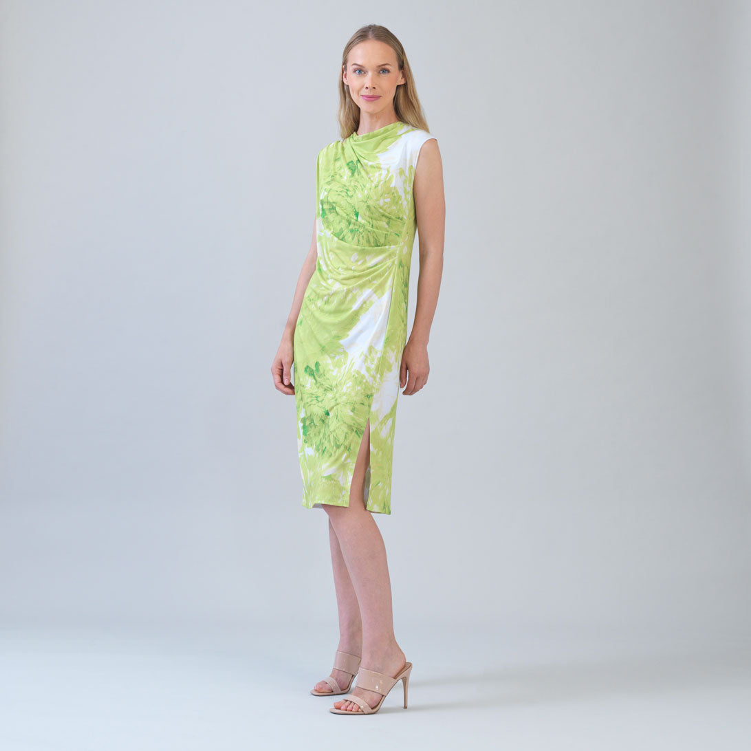 Clara Sunwoo Premium - Signature Side Slit Midi Dress - Floral Citrus - Final Sale