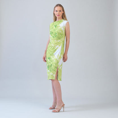 Clara Sunwoo Premium - Signature Side Slit Midi Dress - Floral Citrus - Final Sale