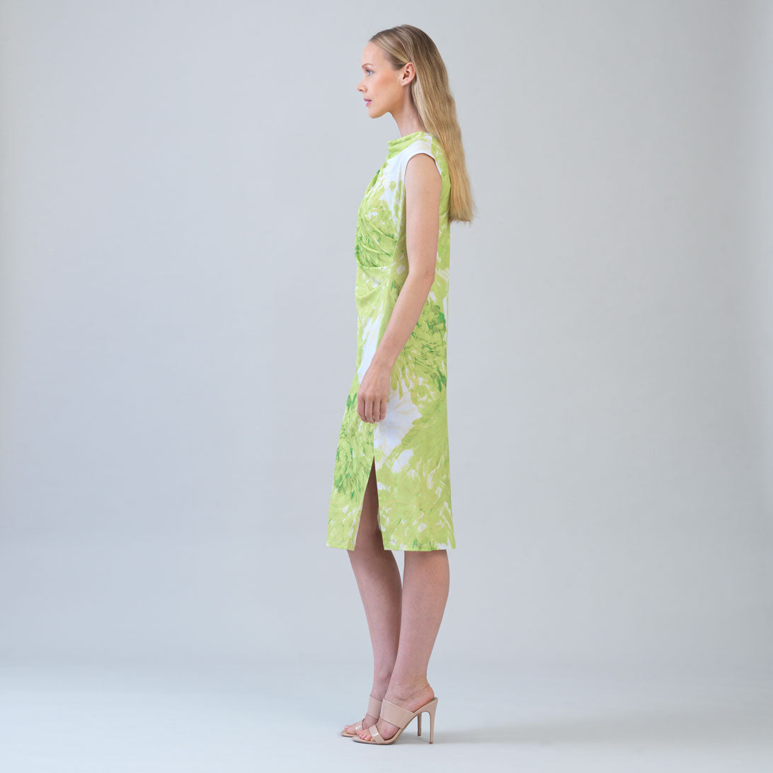 Clara Sunwoo Premium - Signature Side Slit Midi Dress - Floral Citrus - Final Sale