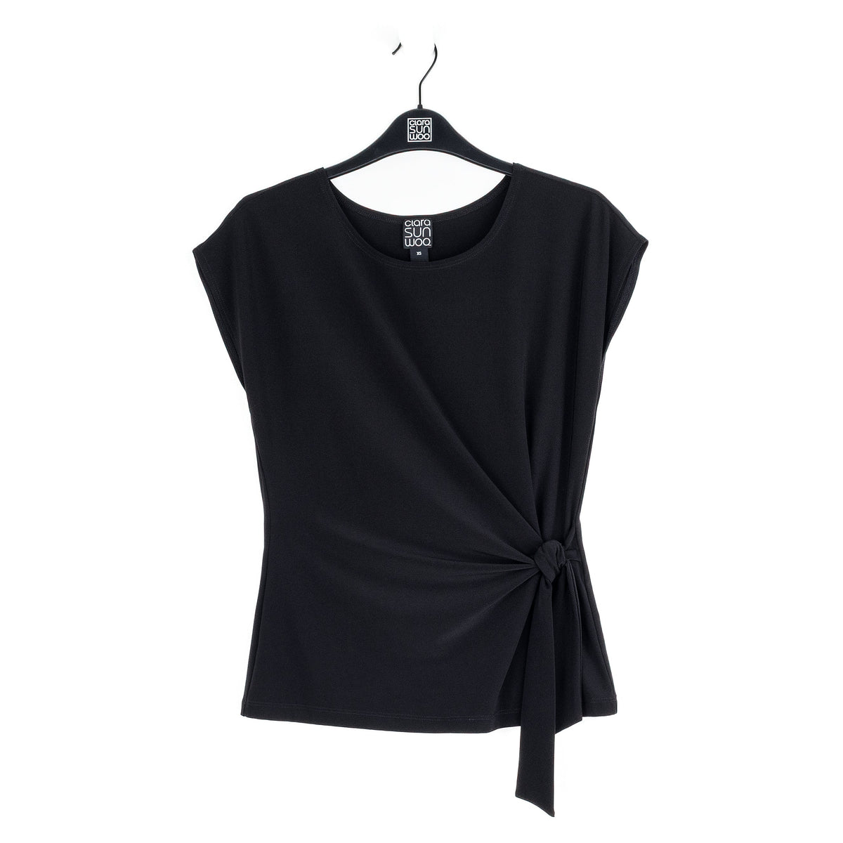 Clara Sunwoo Everyday - Slant Sleeve Side Tie Top - Black