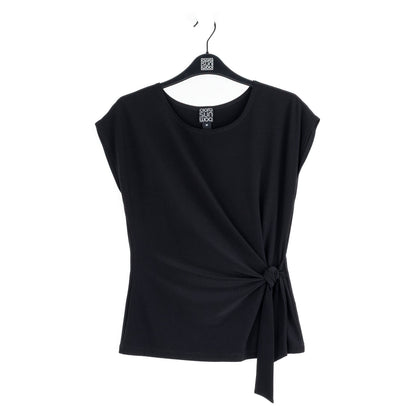 Clara Sunwoo Everyday - Slant Sleeve Side Tie Top - Black