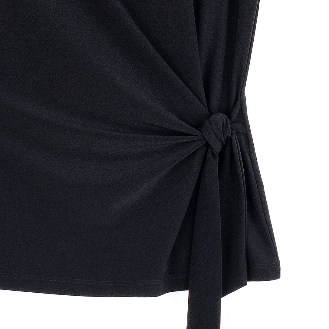 Clara Sunwoo Everyday - Slant Sleeve Side Tie Top - Black