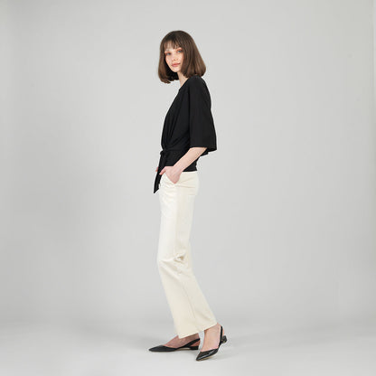 Clara Sunwoo New - Signature Side Tie Top - Black