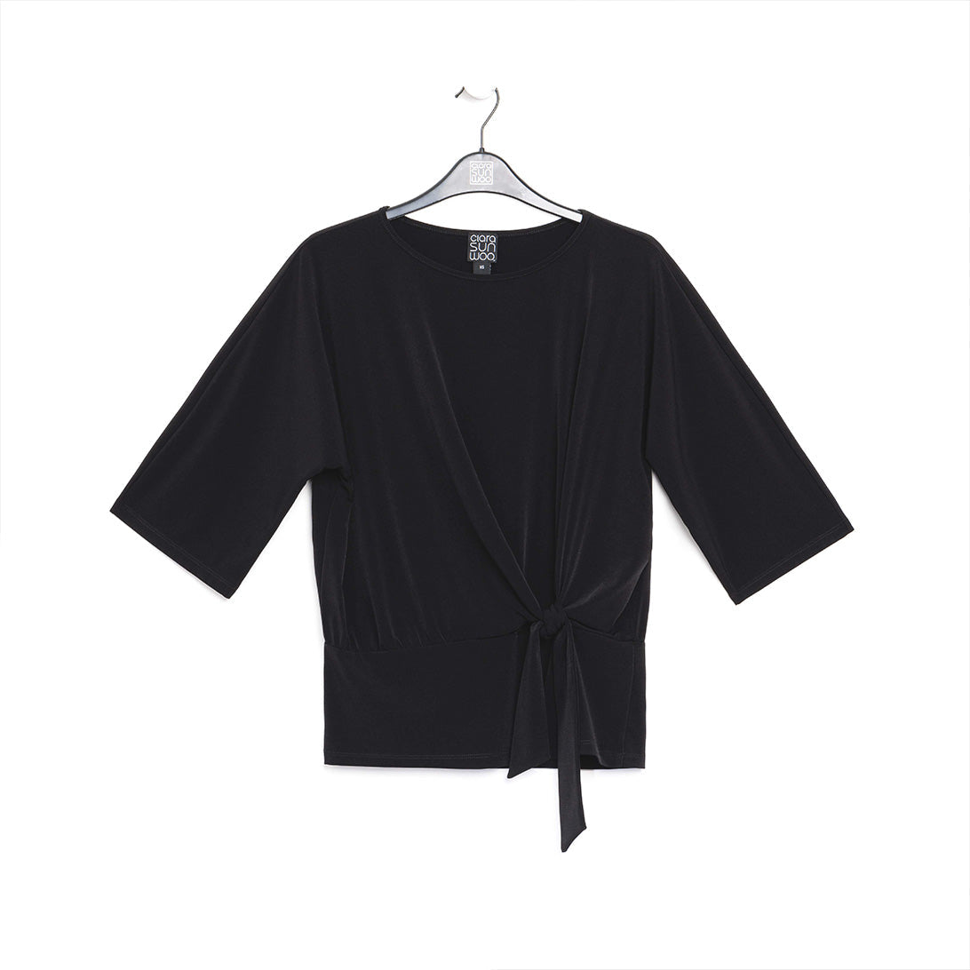 Clara Sunwoo New - Signature Side Tie Top - Black