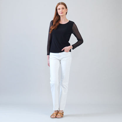 Clara Sunwoo Smart Buy - Long Mesh Sleeve Top - Black