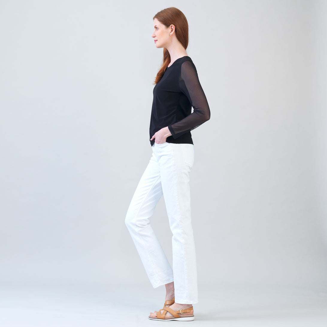Clara Sunwoo Smart Buy - Long Mesh Sleeve Top - Black