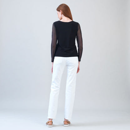 Clara Sunwoo Smart Buy - Long Mesh Sleeve Top - Black