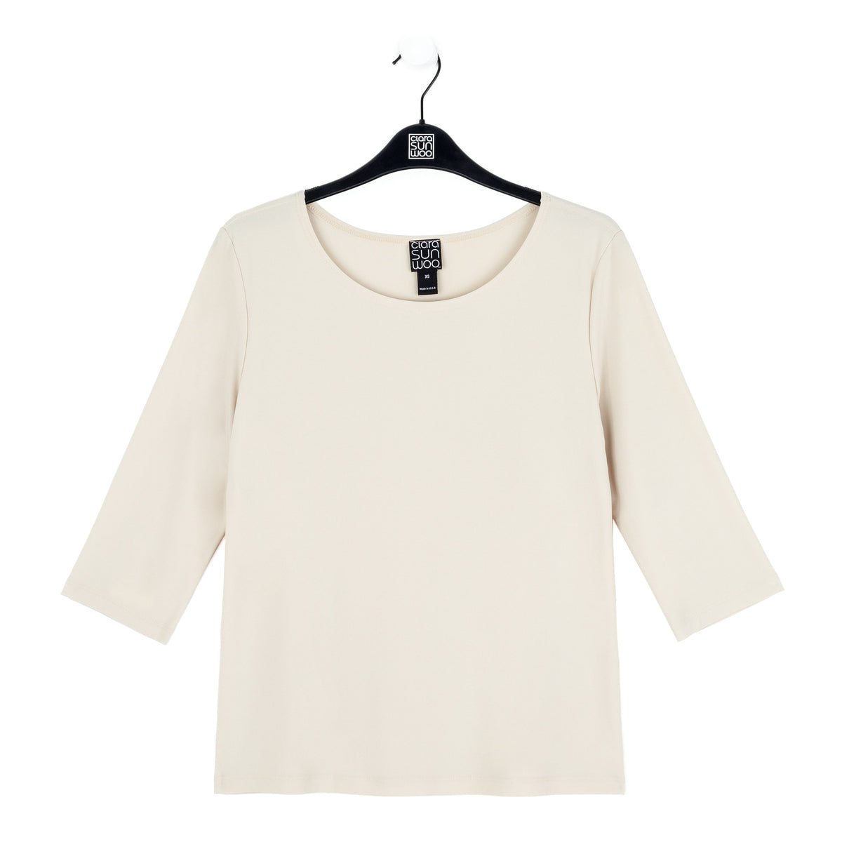 Clara Sunwoo Deals - Scoop Neck Half Sleeve Top - Bone