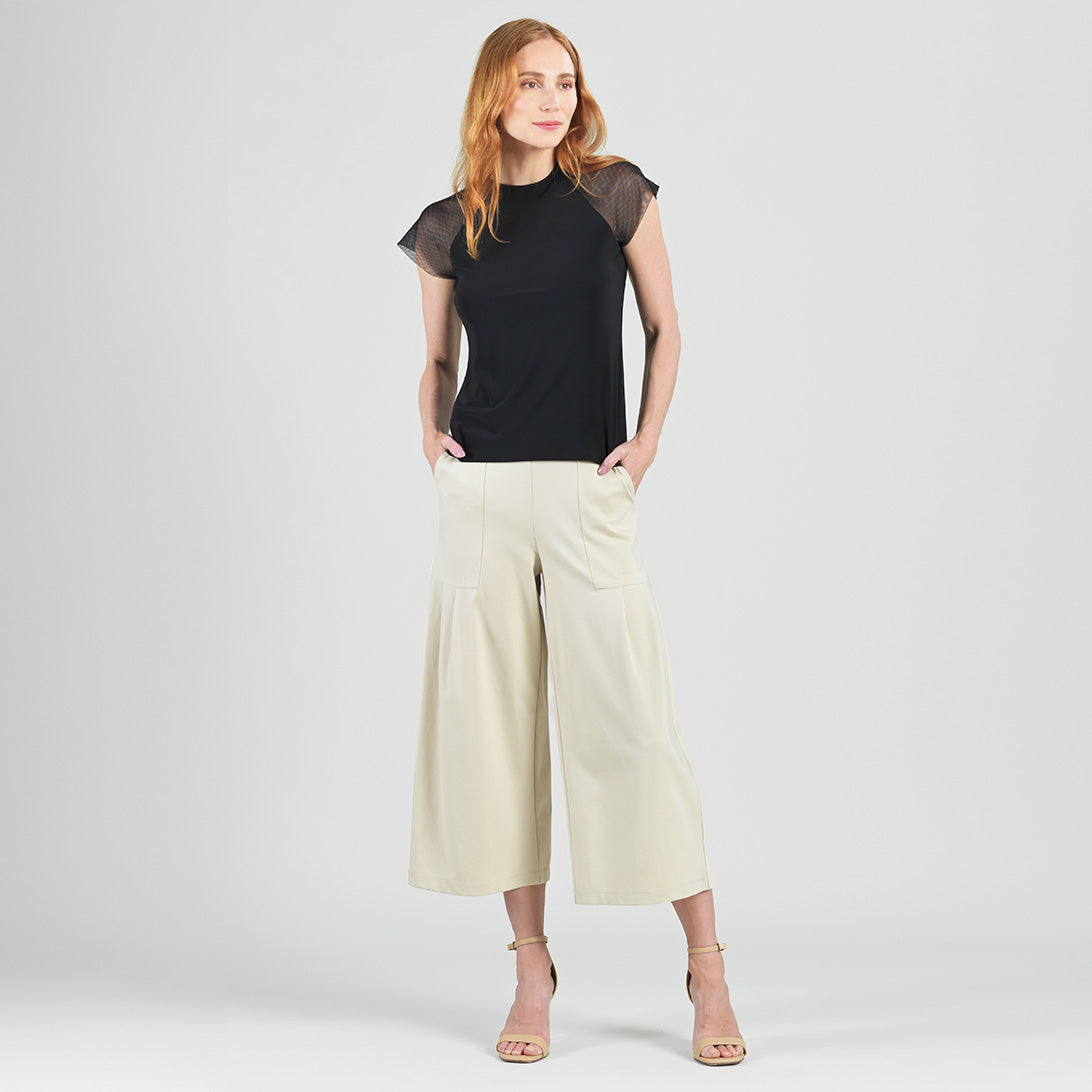 Clara Sunwoo Special Offer - Mesh Cap Sleeve Top - Black