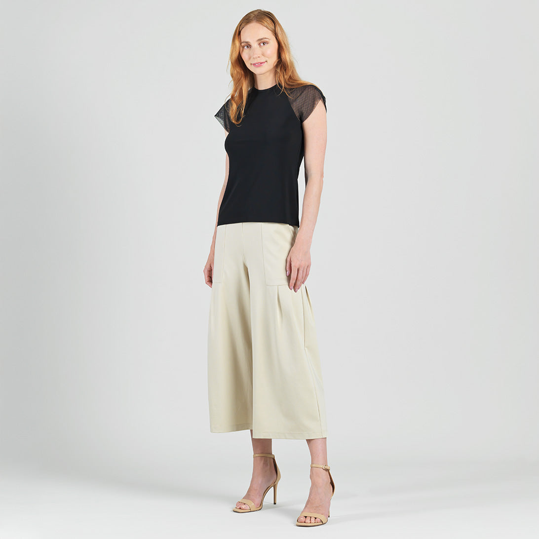 Clara Sunwoo Special Offer - Mesh Cap Sleeve Top - Black