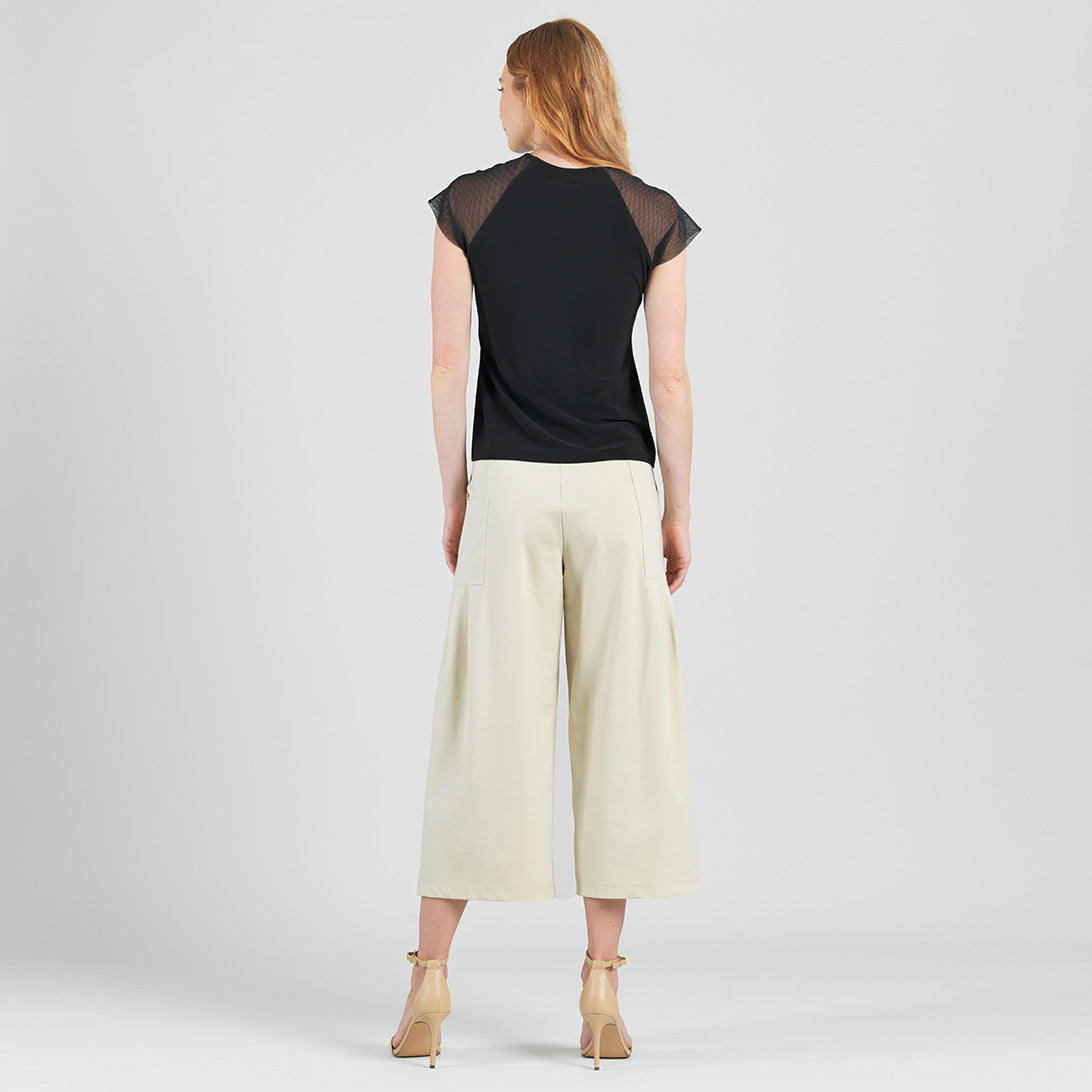 Clara Sunwoo Special Offer - Mesh Cap Sleeve Top - Black