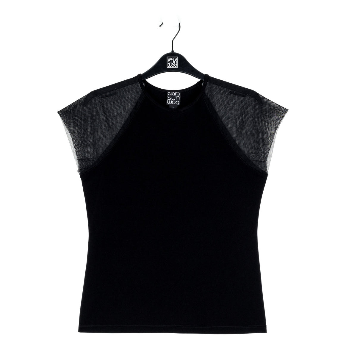 Clara Sunwoo Special Offer - Mesh Cap Sleeve Top - Black