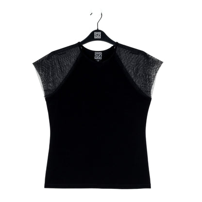Clara Sunwoo Special Offer - Mesh Cap Sleeve Top - Black