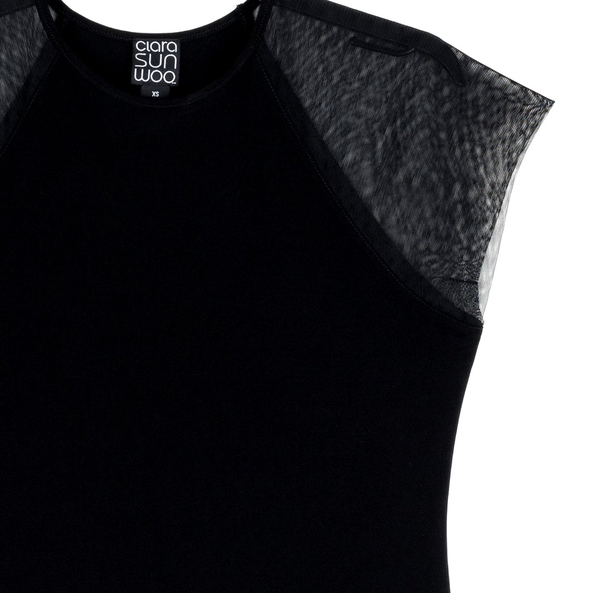 Clara Sunwoo Special Offer - Mesh Cap Sleeve Top - Black