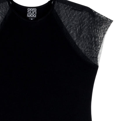 Clara Sunwoo Special Offer - Mesh Cap Sleeve Top - Black