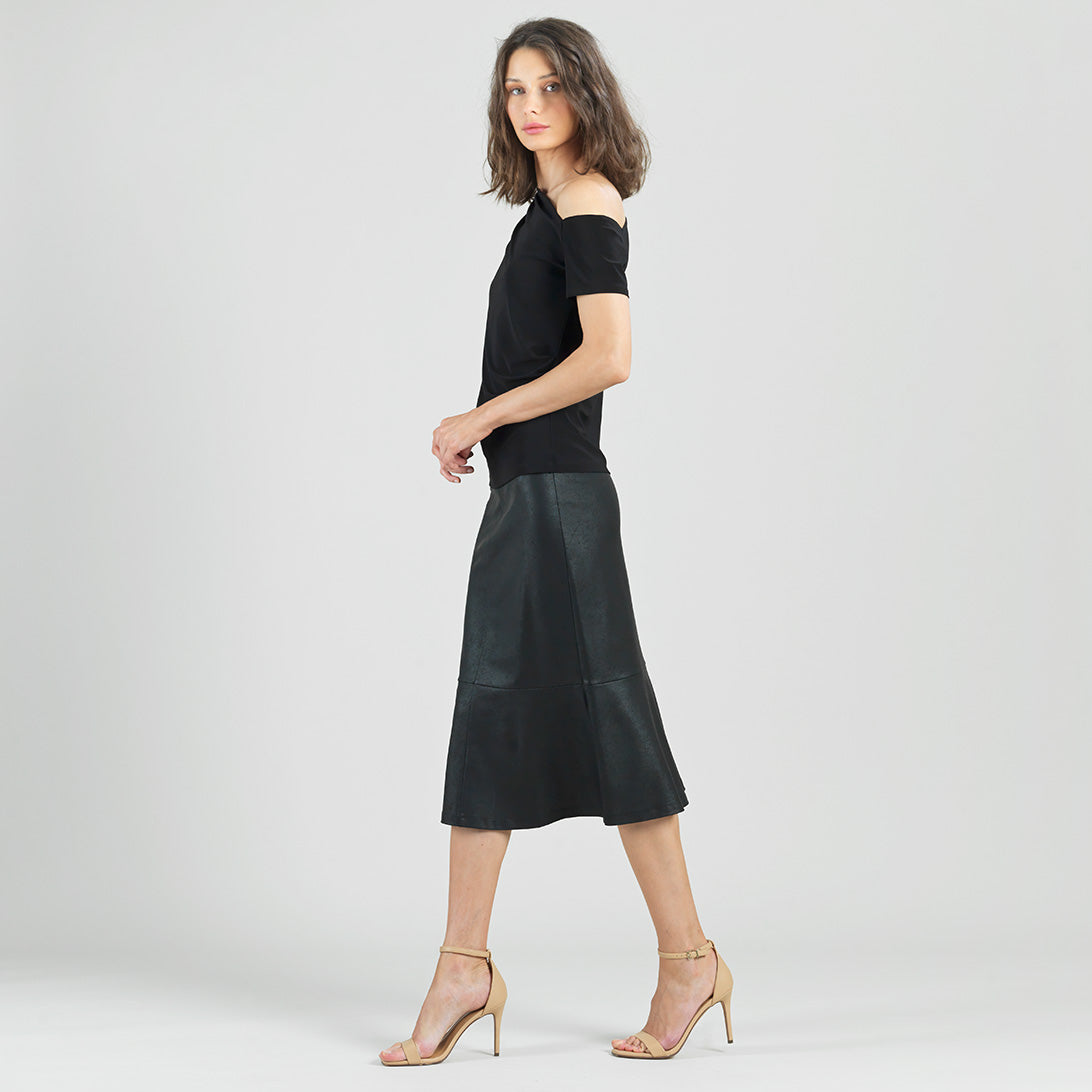 Clara Sunwoo Trending - Angular Drape Neck Off Shoulder Top - Black - Limited Sizes