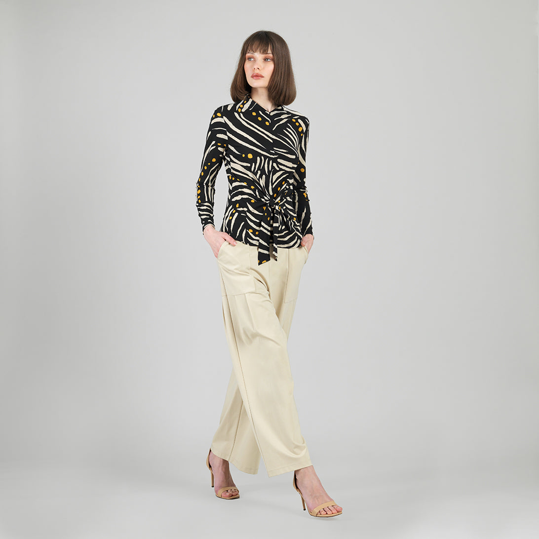 Clara Sunwoo Recommended - Center Front Tie Top - Dots & Stripes