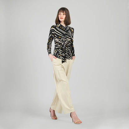Clara Sunwoo Recommended - Center Front Tie Top - Dots & Stripes