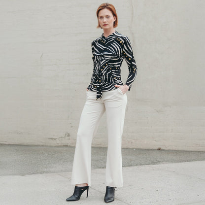 Clara Sunwoo Recommended - Center Front Tie Top - Dots & Stripes