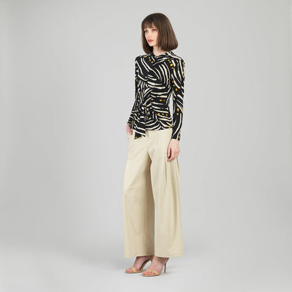 Clara Sunwoo Recommended - Center Front Tie Top - Dots & Stripes