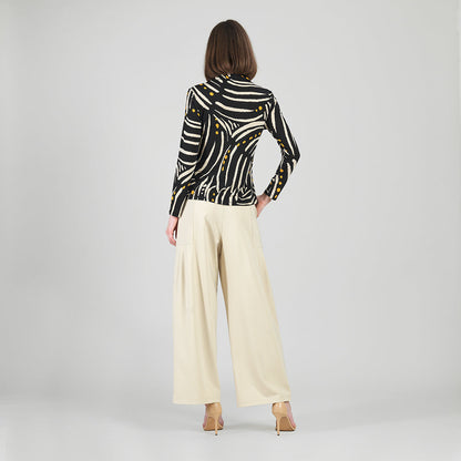 Clara Sunwoo Recommended - Center Front Tie Top - Dots & Stripes