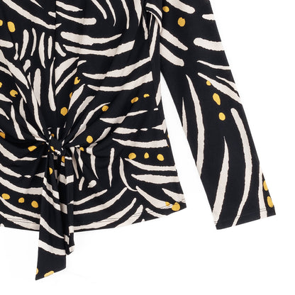 Clara Sunwoo Recommended - Center Front Tie Top - Dots & Stripes