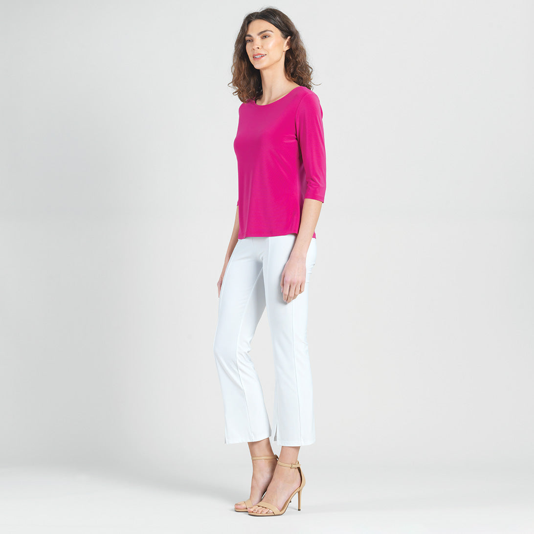 Clara Sunwoo Quality - Scoop Neck Half Sleeve Top - Hot Pink