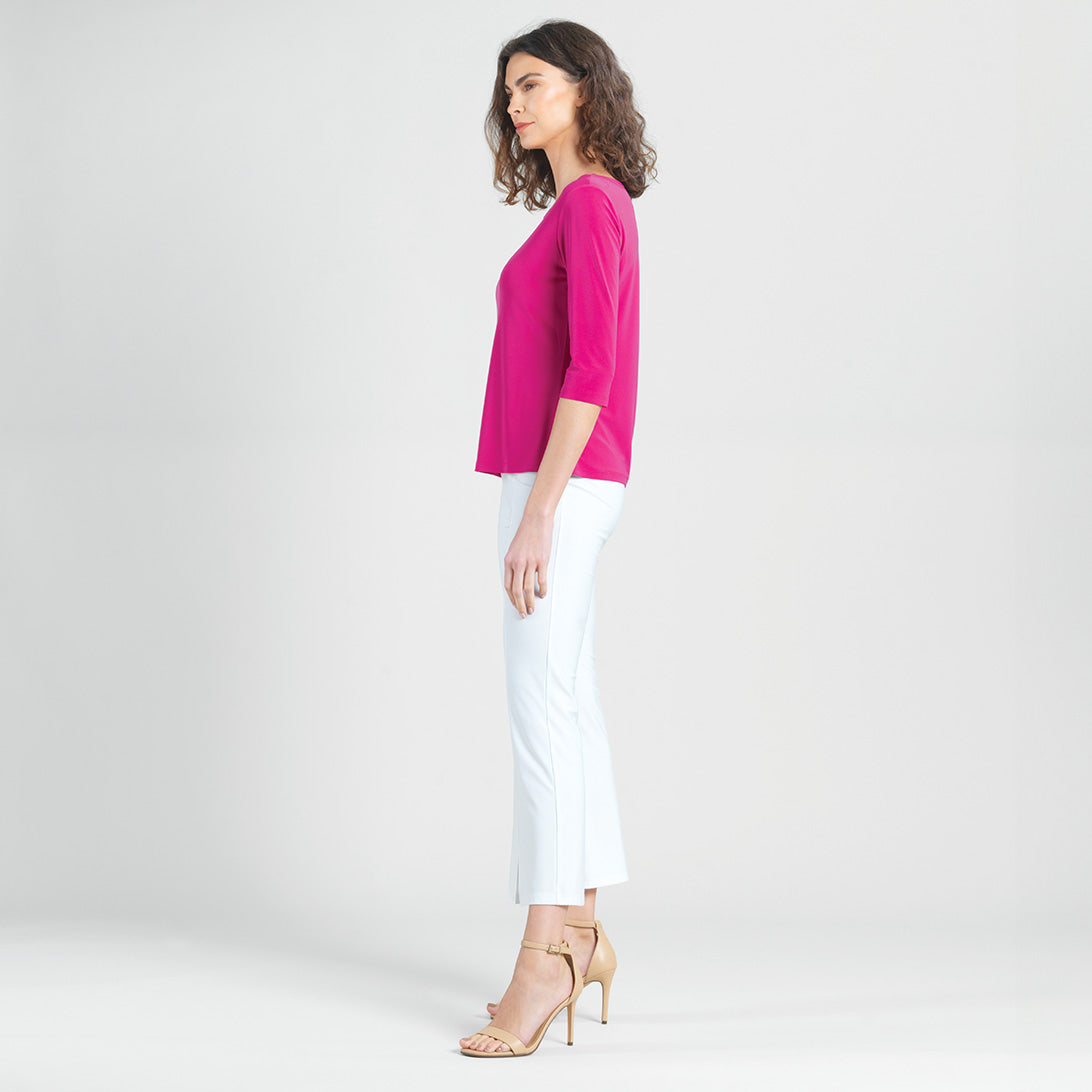 Clara Sunwoo Quality - Scoop Neck Half Sleeve Top - Hot Pink