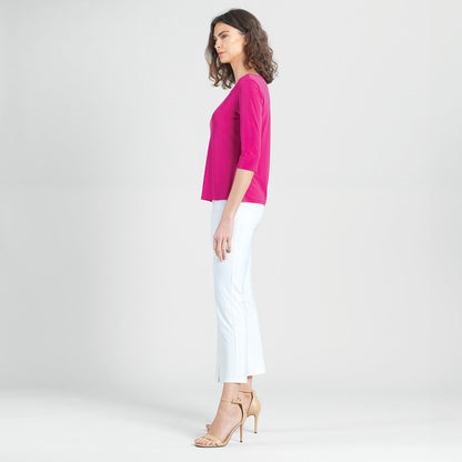 Clara Sunwoo Quality - Scoop Neck Half Sleeve Top - Hot Pink