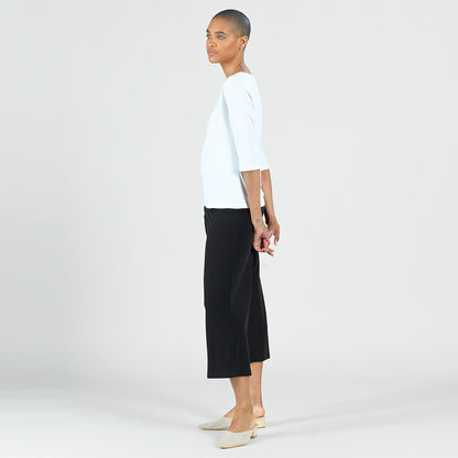 Clara Sunwoo Customer Favorite - Scoop Neck Half Sleeve Top - White