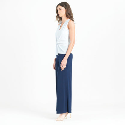 Clara Sunwoo Hot Sale - Sleeveless V-Neck Center Front Tie Top - White