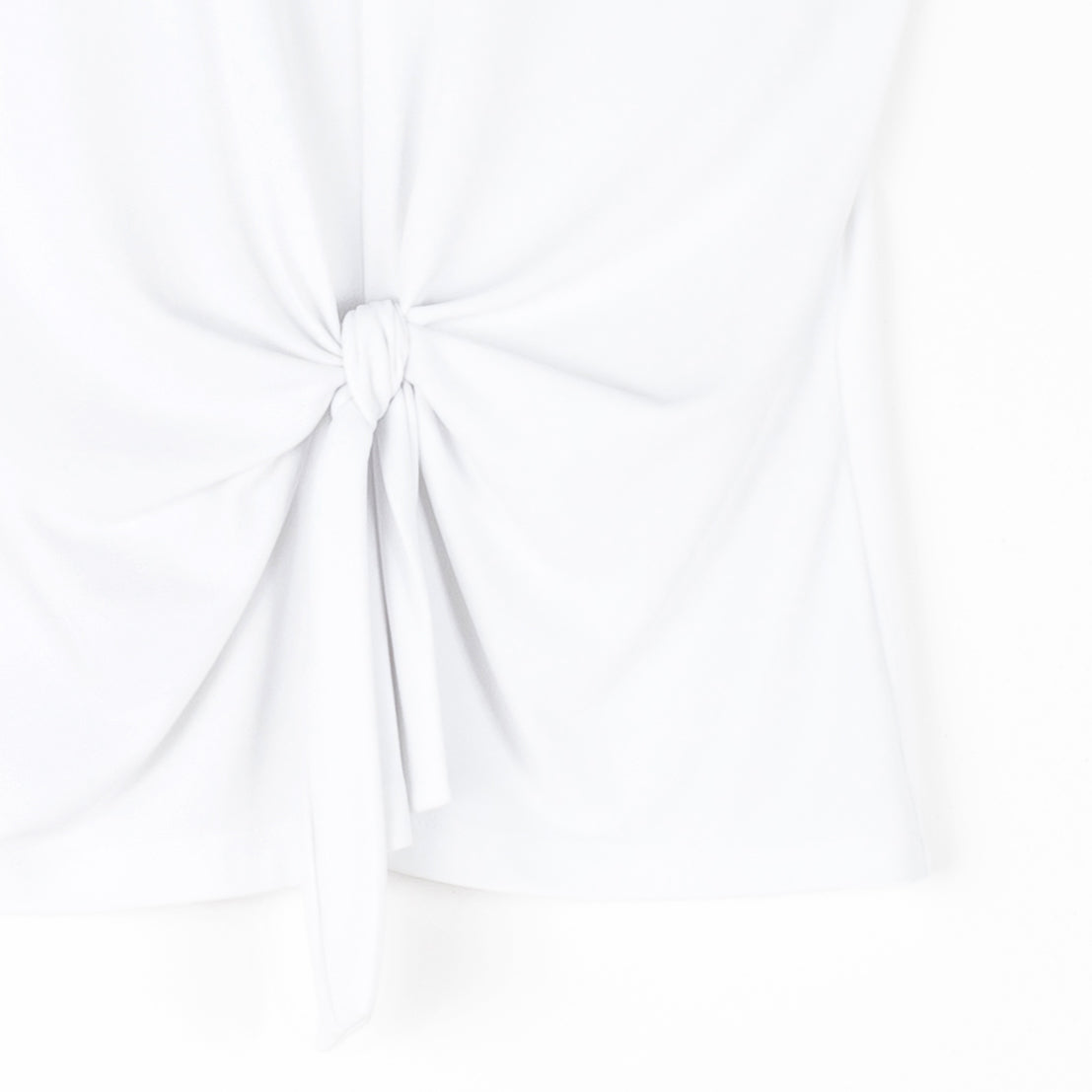 Clara Sunwoo Hot Sale - Sleeveless V-Neck Center Front Tie Top - White