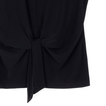 Clara Sunwoo Recommended - Sleeveless V-Neck Center Front Tie Top - Black