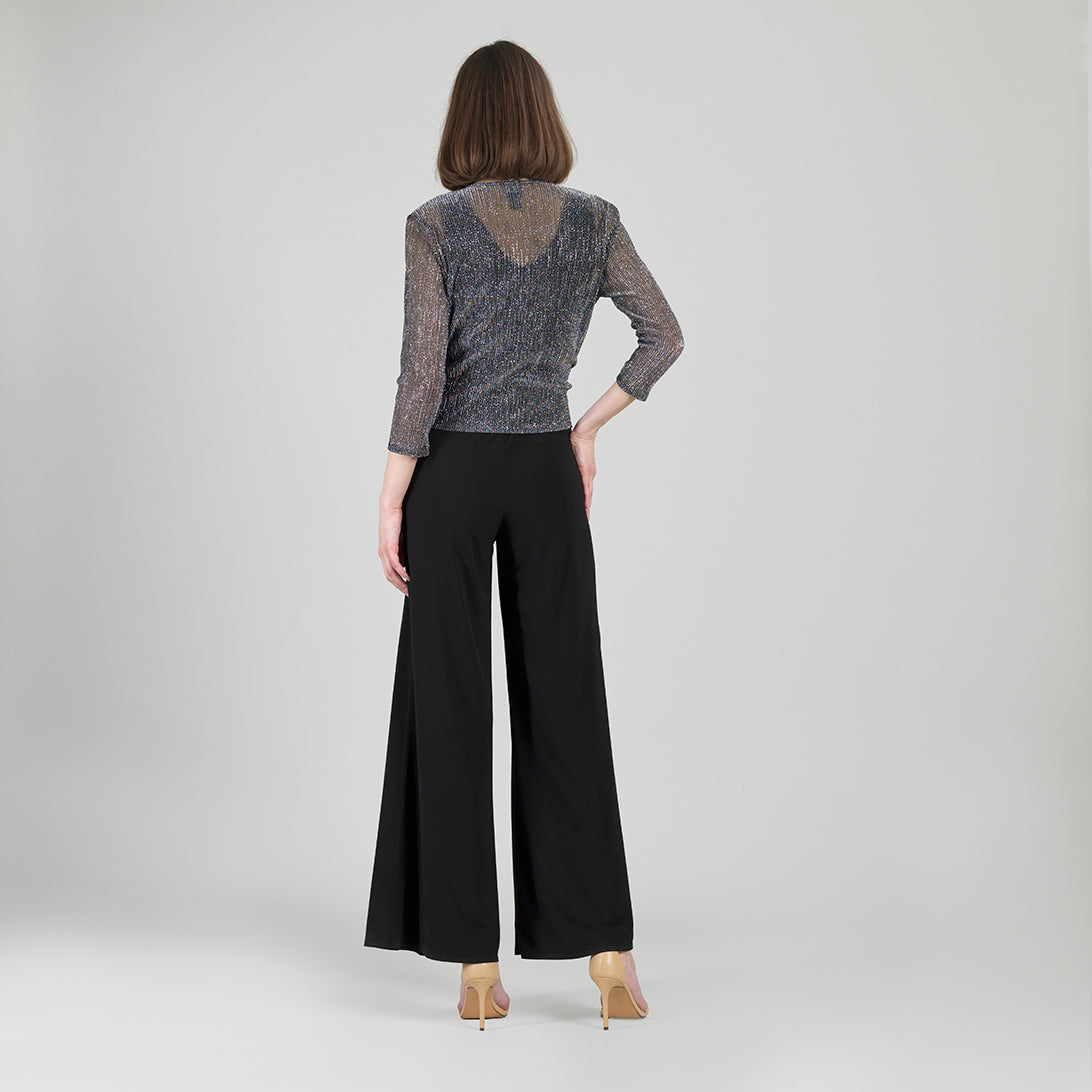 Clara Sunwoo Best Seller - Sheer Shimmer - Modern Tie Front Cardigan - Silver - Limited Sizes