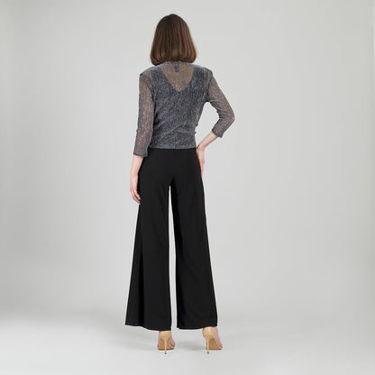Clara Sunwoo Best Seller - Sheer Shimmer - Modern Tie Front Cardigan - Silver - Limited Sizes