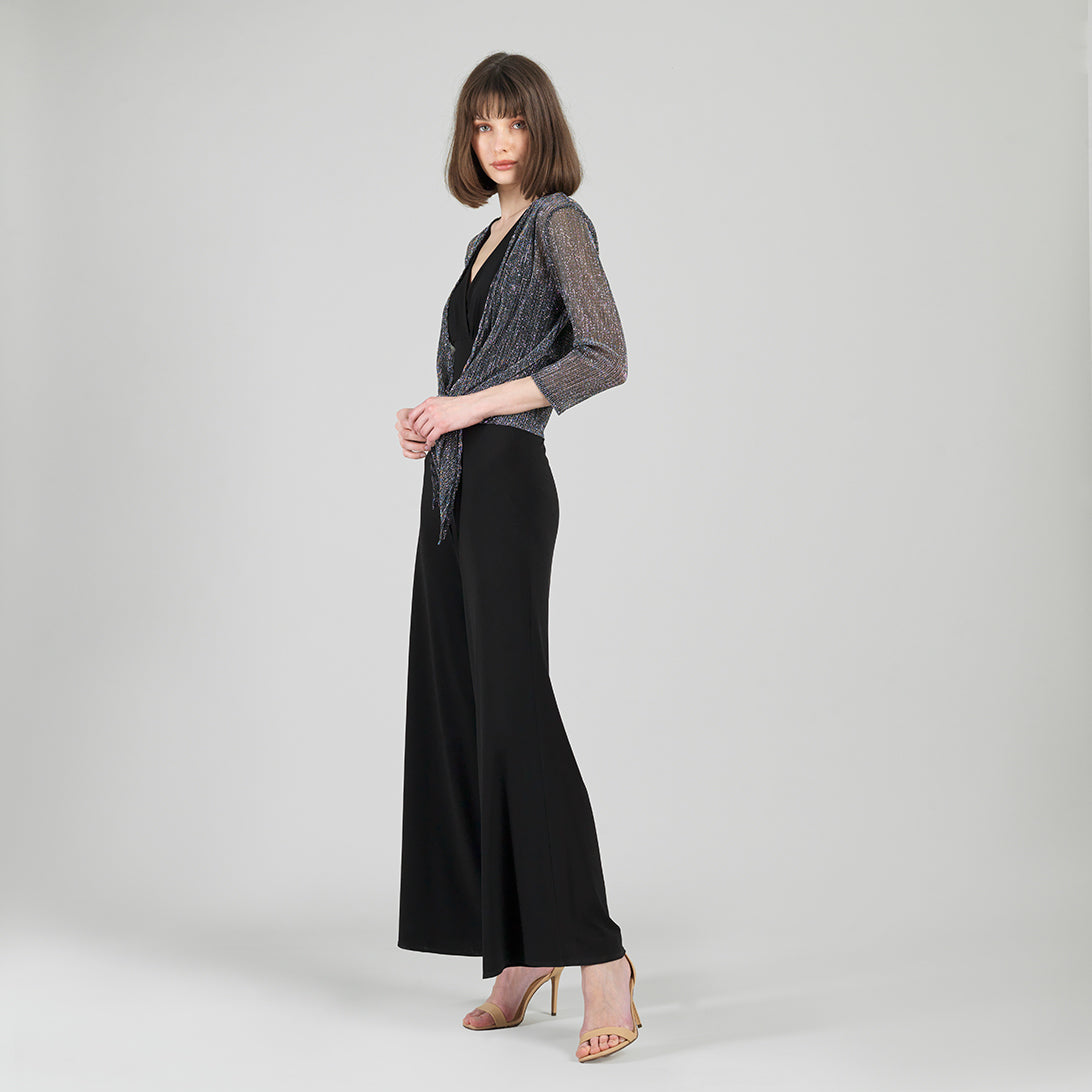 Clara Sunwoo Best Seller - Sheer Shimmer - Modern Tie Front Cardigan - Silver - Limited Sizes