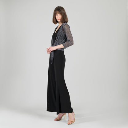 Clara Sunwoo Best Seller - Sheer Shimmer - Modern Tie Front Cardigan - Silver - Limited Sizes
